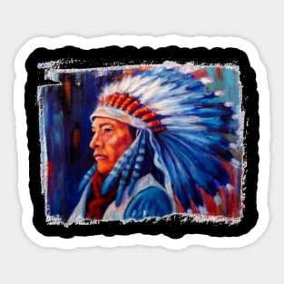 Native American Chief Oil Splash 35 Sticker